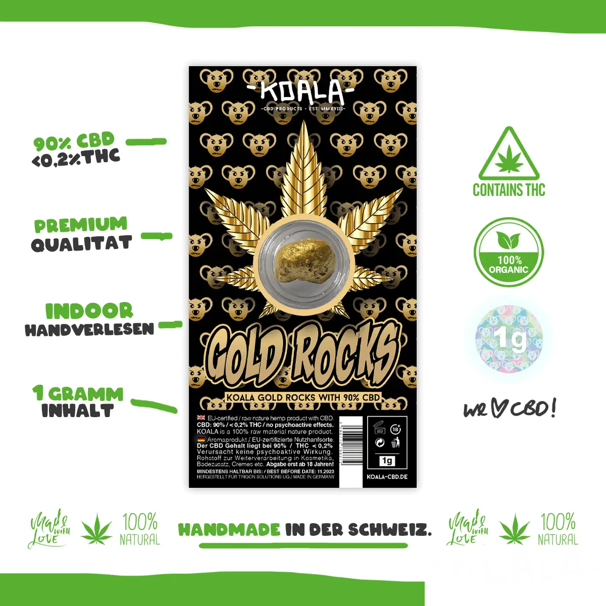 GOLD ROCKS 2,0g / 90% CBD