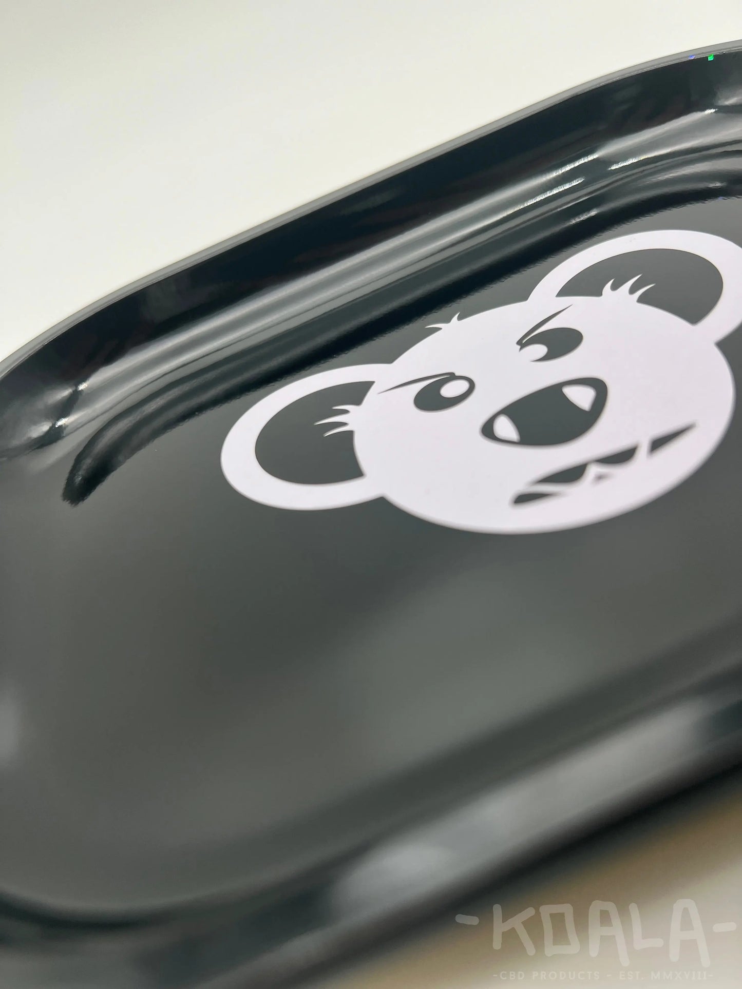 Koala Aluminium Tray – Schwarz mit Koala Kopf Koala CBD Blüten, Cannabis Samen